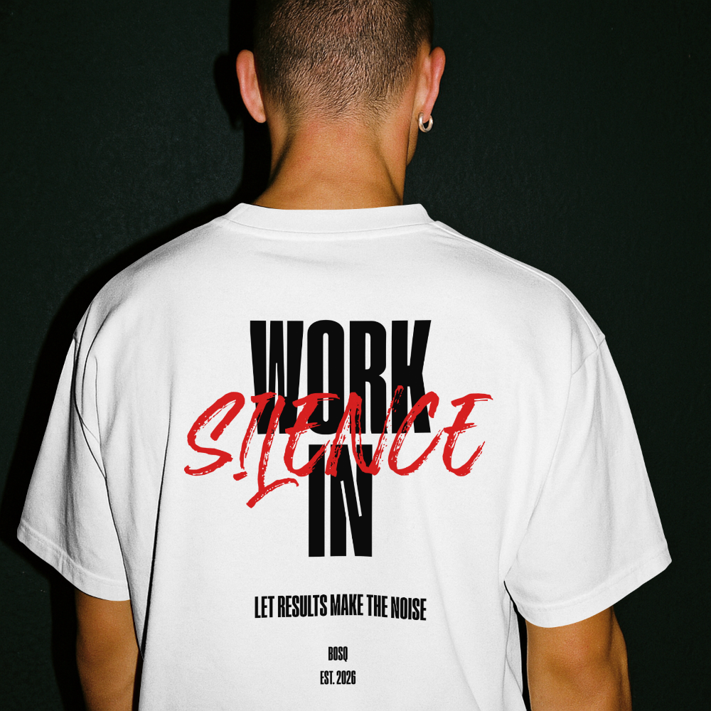 WORK IN SILENCE -  OVERSIZED SHIRT